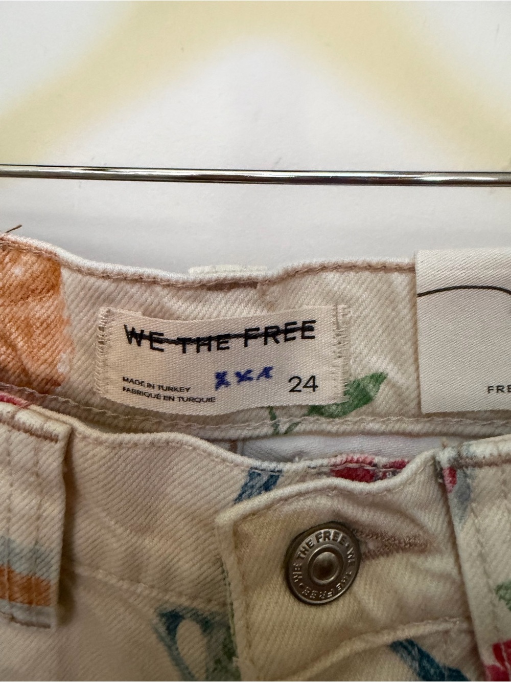 Free People Cream Wide-Leg Tea Party Print Jeans - Picture 6 of 7
